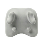 Gray cushion with rounded edges and small protrusions on a white background